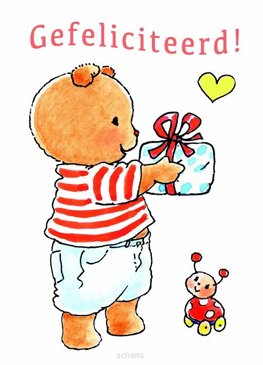 Ansichtkaart 15x10,5 bobbi gefeliciteerd