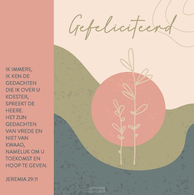 Kaart gefeliciteerd - Jer 29:11
