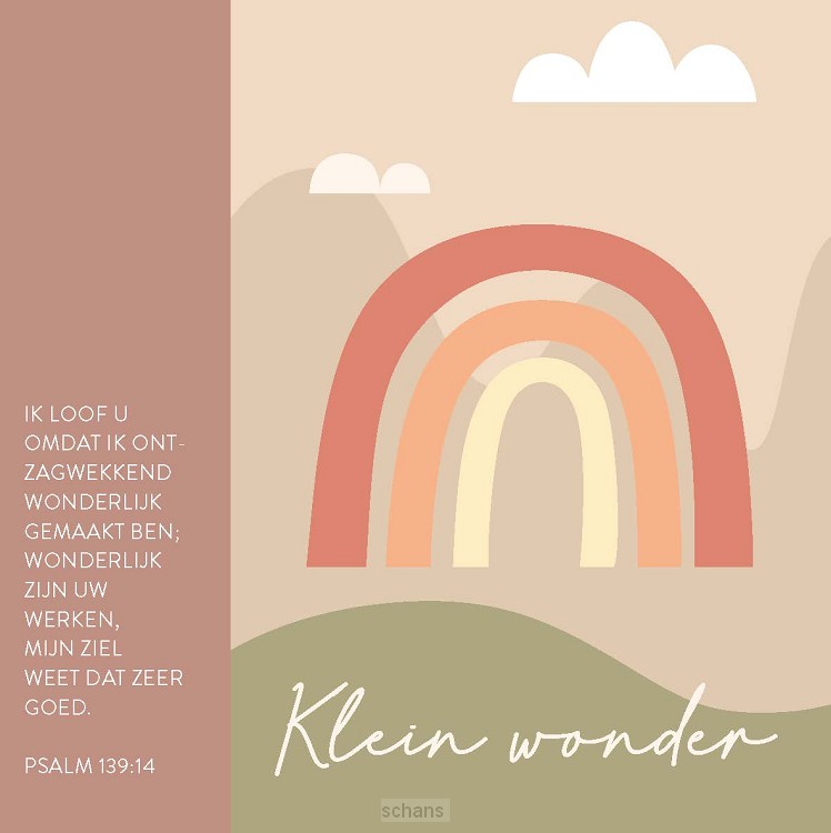 Kaart klein wonder - Psalm 139:14