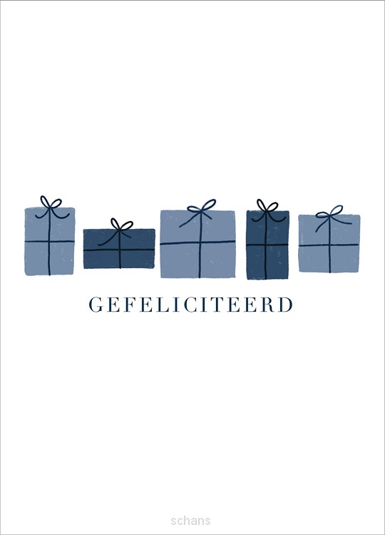 Kaart Gefeliciteerd - cadeautjes