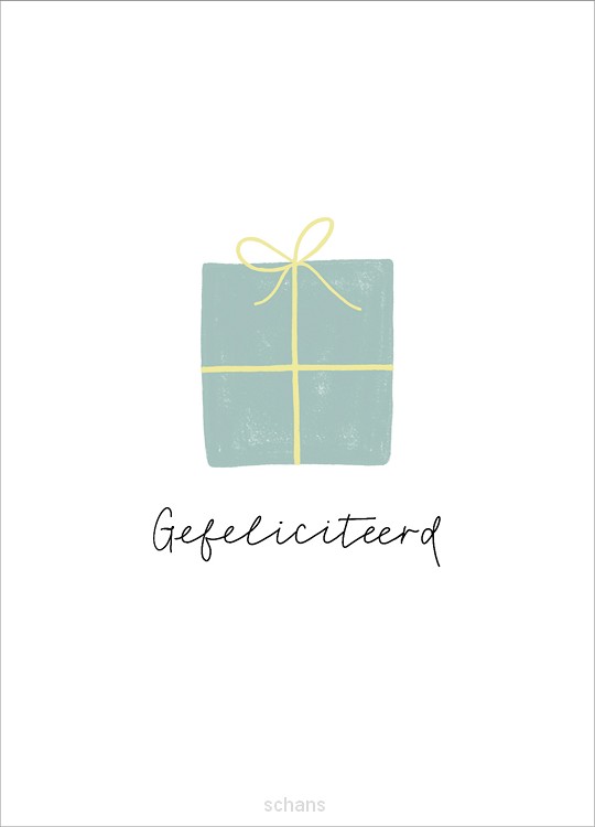 Kaart Gefeliciteerd - cadeau - groen