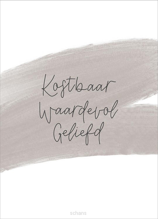 Kaart Kostbaar waardevol geliefd