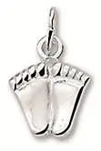 Silver pendant tiny babyfeet