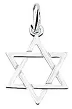 Silver pendant star of david 16mm