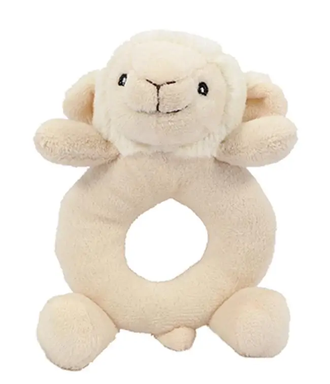Rattle/cuddle sheep 14cm