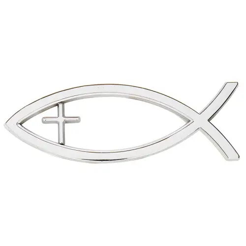 Auto Emblem Silver Ichtus/Cross
