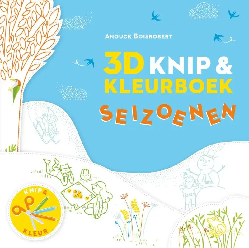 3D Knip- en kleurboek seizoenen