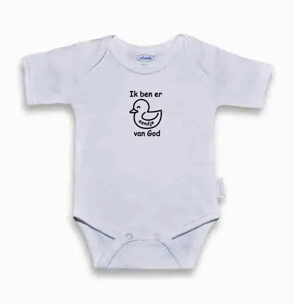Romper wit/zwart 50-56 eendje van God