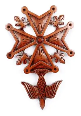 Hugenotenkruis hout 25cm