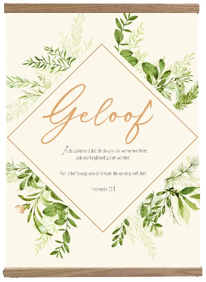 Poster textiel A4 geloof frame