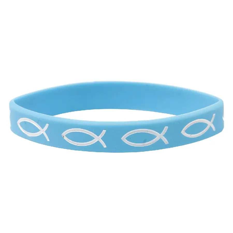 Armband vis blauw silicone