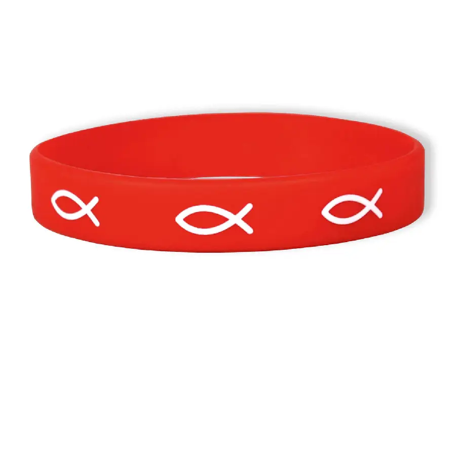 Armband rubber vis rood