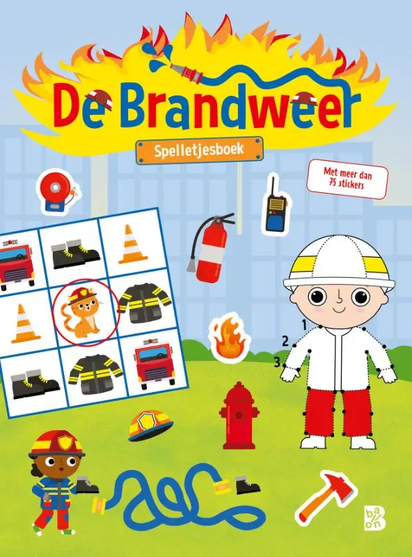 Brandweer spelletjesboek met sticker