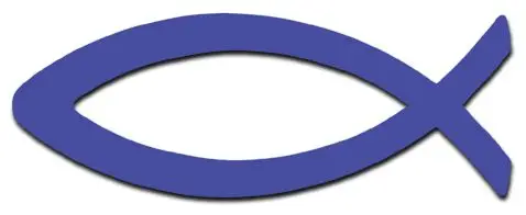 Sticker  Vis 13cm Blauw