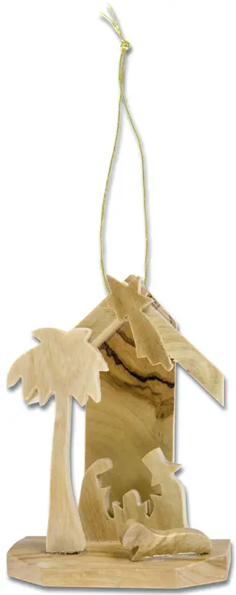 Boomhanger   Kribbe 7cm olijfhout