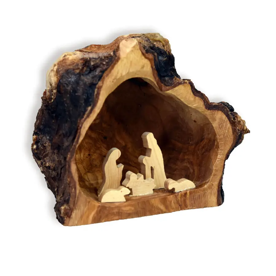 Kerstdecoratie  Kribbe in Wortel 10,5cm