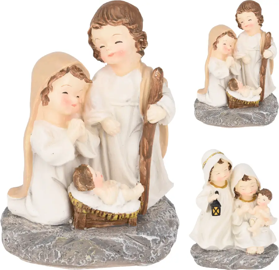 Polyresin Holy Family Creme 9x7,5x11,3cm