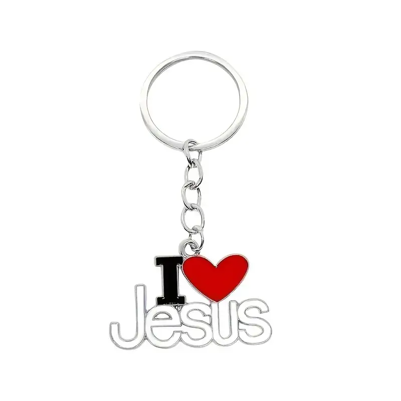 Metal/Enamel Keyring I (heart) Jesus