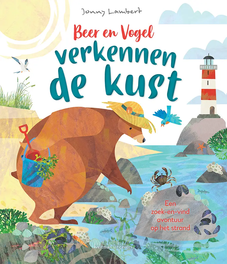 Beer en vogel verkennen de kust