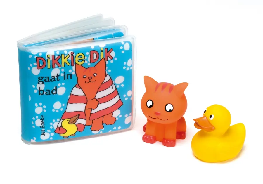 Dikkie Dik gaat in bad + waterspuiters