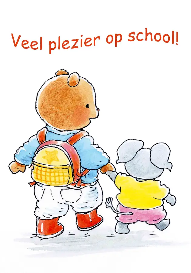 Ansichtkaart 10,5x15 veel plezier op sch