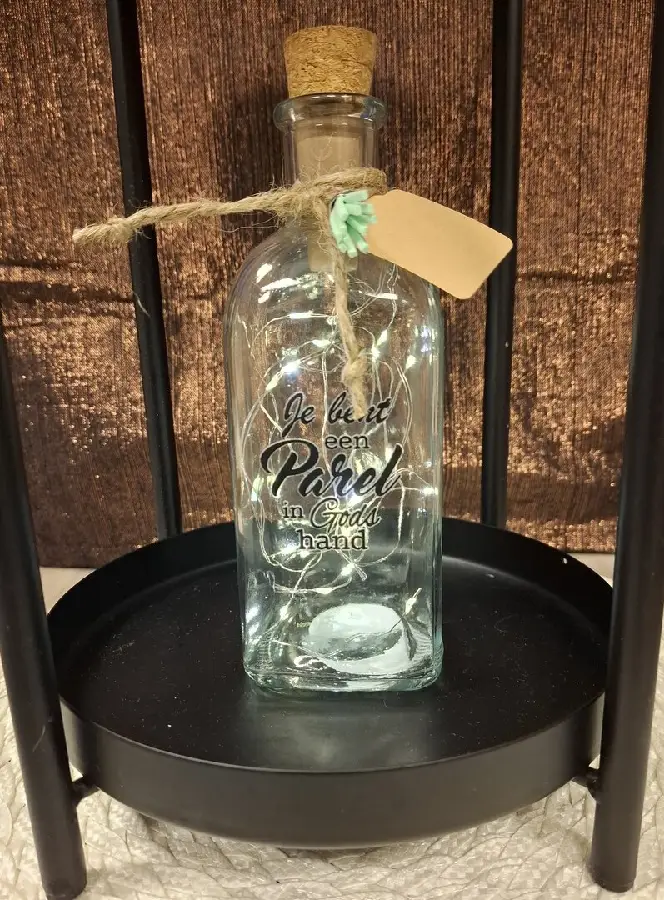 Fles led licht 500ml Je bent een parel
