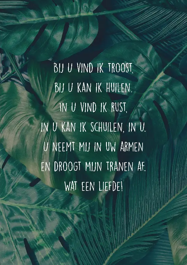 Wenskaart Bij U vind ik troost