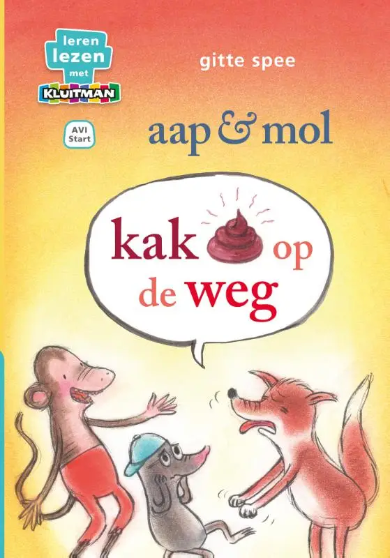 Aap en mol kak op de weg